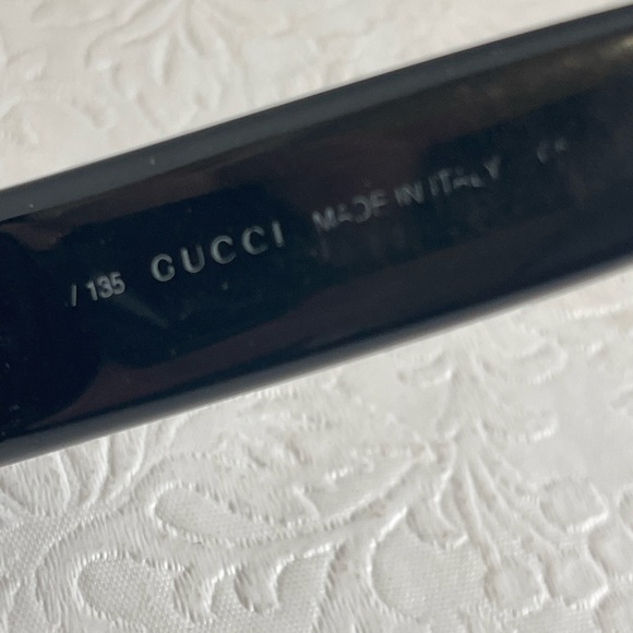 Vintage GUCCI GG 1176S Black Teal Rectangular Sunglasses 1998 Italy 7YB Plastic - Picture 14 of 15